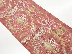 本場筑前博多花唐草に変わり菱模様織出し名古屋帯